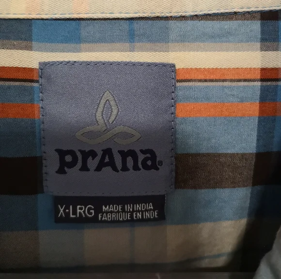 Prana Multicolor Plaid Long Sleeve Shirt Size XL - Picture 3 of 10